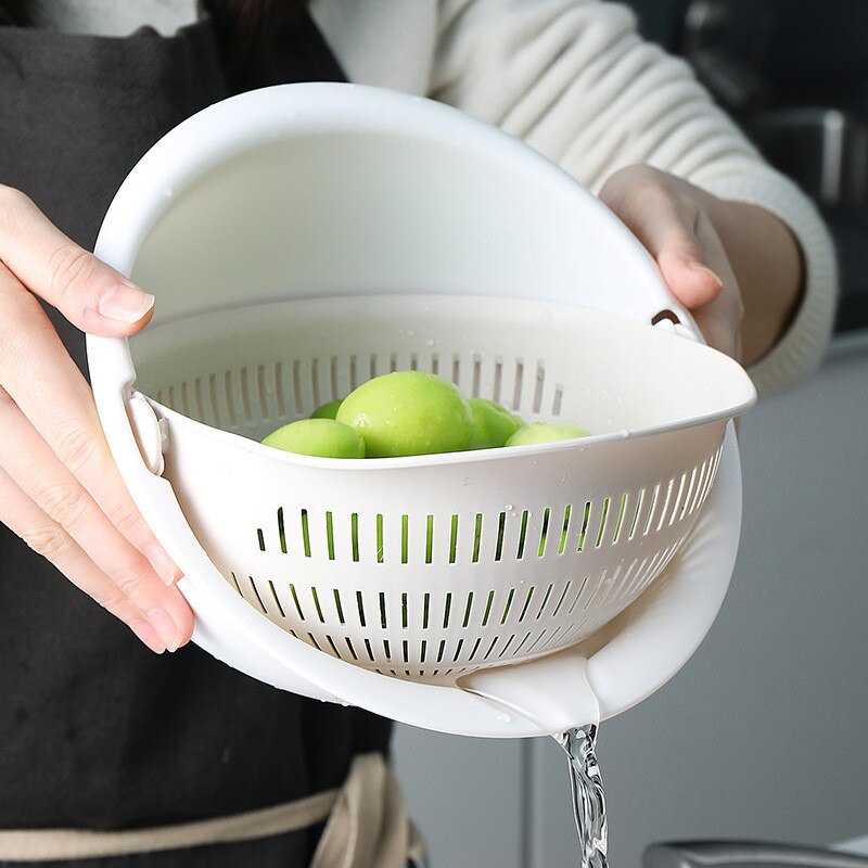 Keuken Accessoires Wassen Vergiet Dubbele Afvoer Kom Mand Groente Fruit Dubbele Afvoer Opslag Hulpmiddel Creatieve Keuken Gadgets