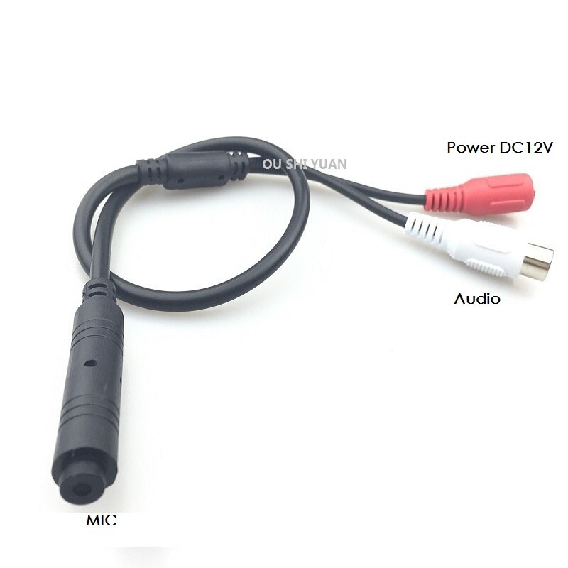 Micrófono RCA de vigilancia CCTV, Monitor de sonido, para cámara CCTV