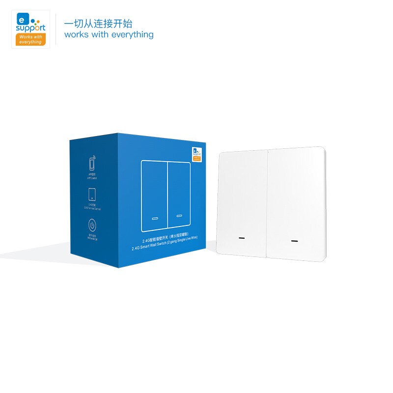 2.4G Smart Wall Switch Single Live Wire No-Neutral Line Smart Switch APP Control Remote Control Bluetooth Control