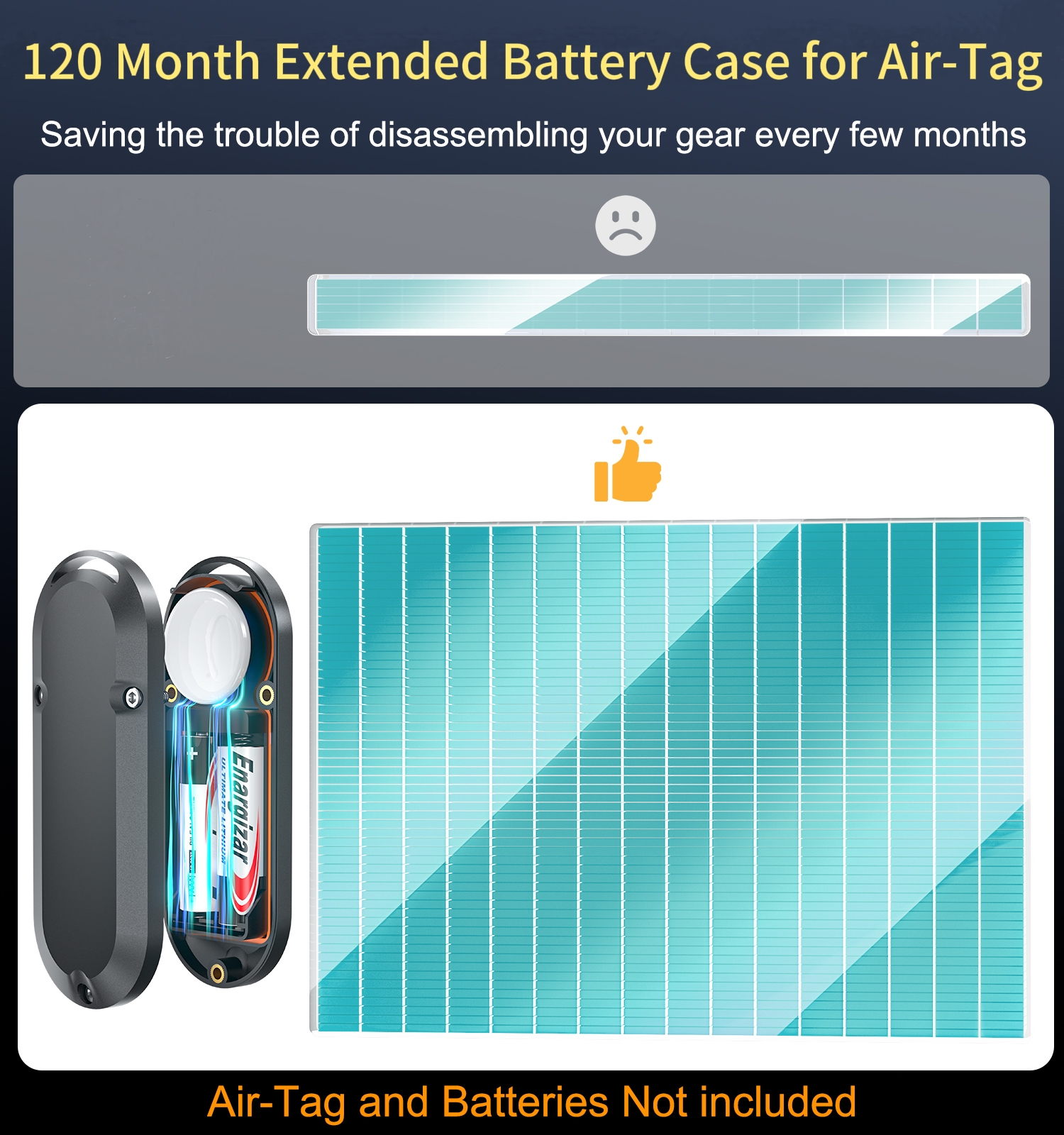 Magnetisk Batterikasse til Airtag - iOS Kompatibel - Plastik