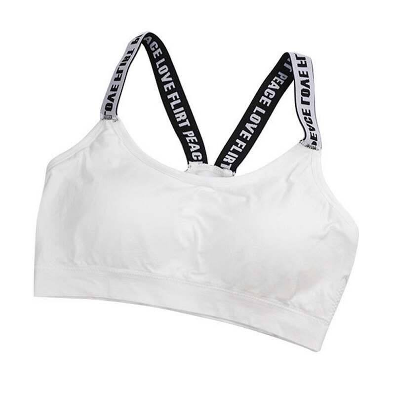 Sujetador deportivo de Yoga para mujer, sostén negro con tirantes cruzados, Tops de tubo transpirables, sujetadores deportivos para Yoga: white