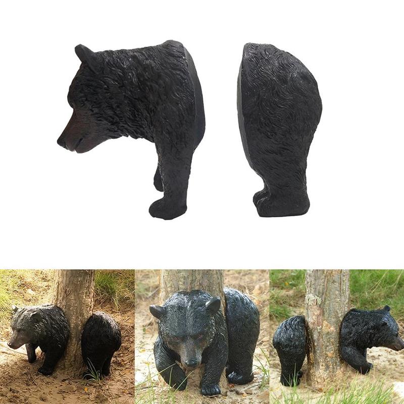 3D Knuffel Zwarte Beer Boom Standbeeld Decoratie Outdoor Standbeeld Outdoor Tuin Standbeeld Peeper Zwarte Beer Boom Hanger Decoratie: Default Title