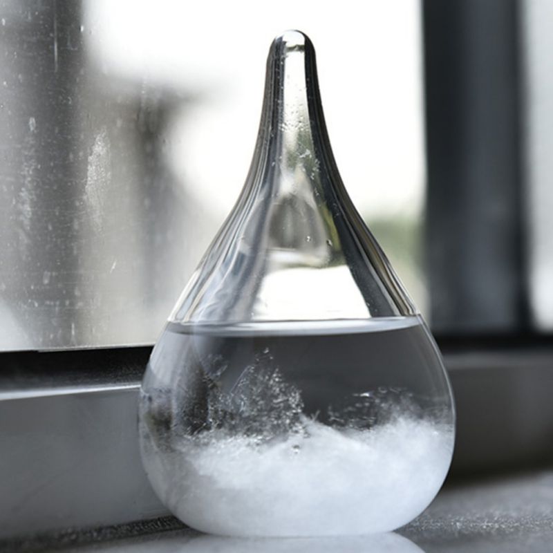 Weersvoorspellingsfles met rozen barometer glas storm glazen fles storm decoratie huis en kantoor creatief cadeau verjaardag Valentijnsdag (roze blauw