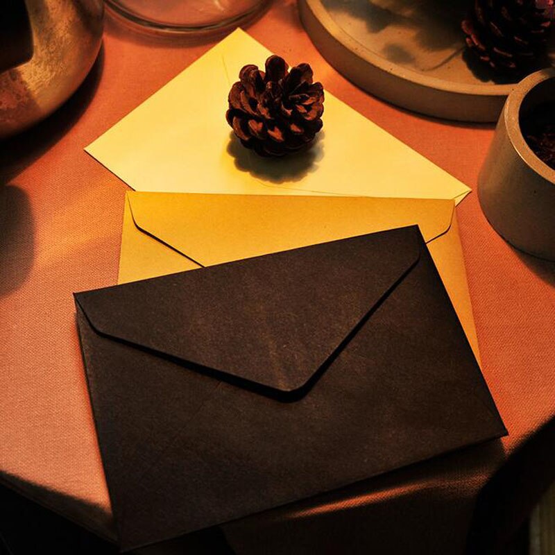 10 stk/parti vintage brun hvid sort kraft blank mini papir vindue kuverter bryllup invitation konvolut kuvert 162*114mm