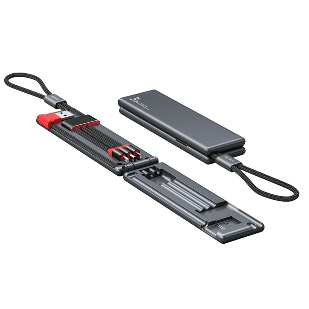 Caja Mágica de Cable de datos de tres-en-uno móvil Teléfono de carga rápida cargador de tres-Línea Tres usar Android de Apple dos-en-uno portátil: Gray