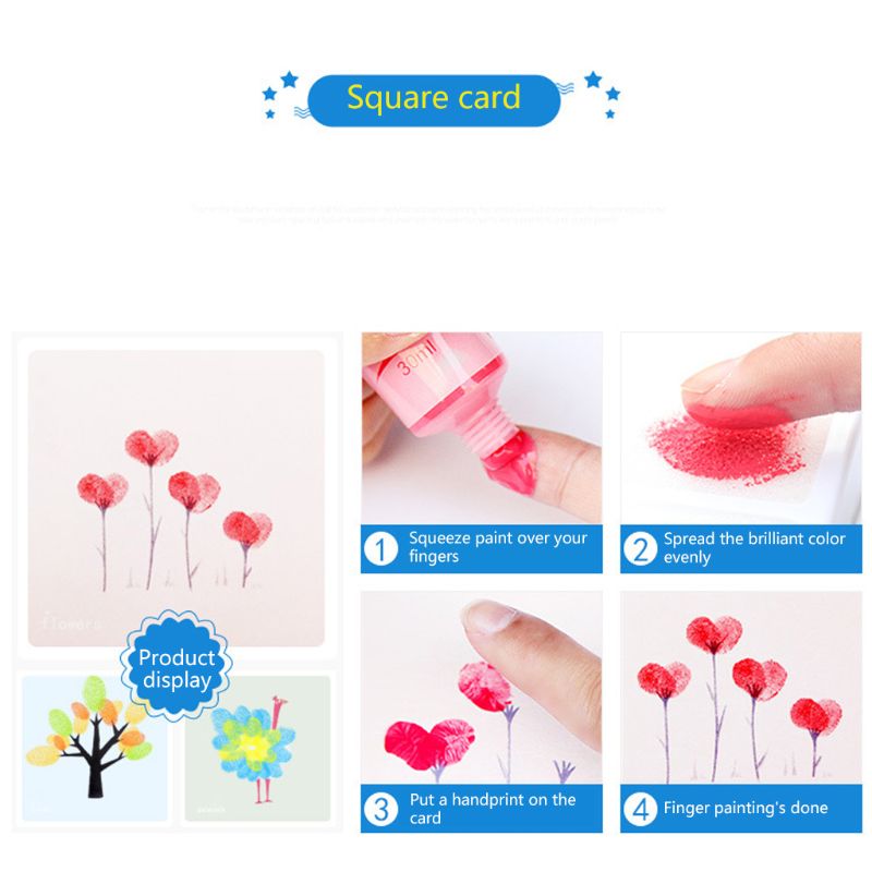 30ml Finger Paint 6 Colors Set Washable Kids Finger Paint Supplies for Kids B36C