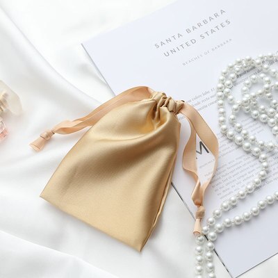 100% Natural 19 Mulberry Silk Sleep Eye Mask Sleeping Smooth Soft Eye Sleep Shade Cover with Elastic Adjustable Strap Blindfold: Only gold bag