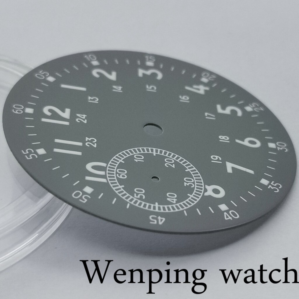 Corgeut 38.9Mm Steriele Grijs Wijzerplaat Luminous Marks Fit Eta 6497 Zeemeeuw St36 Beweging