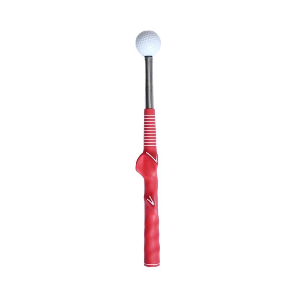Einziehbarer Golfschwung-Trainingshilfe-Übungsstab, Golf-Assistent-Übungsstab für Höhle Innen- und Außenbereich, Golf-Griff-Trainer: Gelb