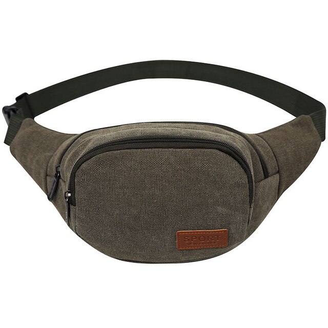 Vintage heren canvas heuptasjes heuptasje heren casual heuptasjes dames tas portemonnee kleine tassen zzq 01: Legergroen