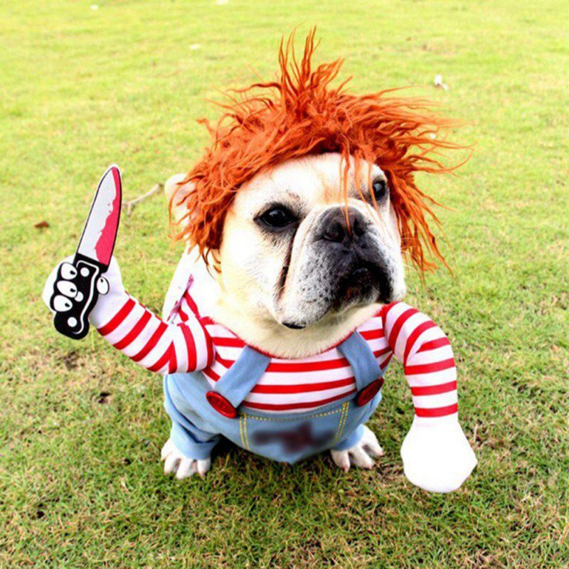 Halloween Dog Costumes Funny Pet Clothes Adjustable Dog Cosplay Costume Sets Novelty Clothing For Medium Large Dogs Bulldog Pug