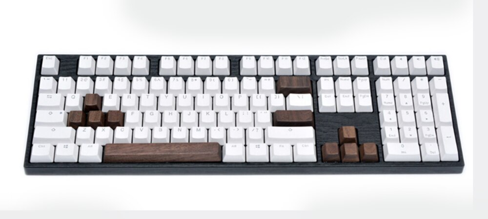 Mechanische Toetsenbord Mx Zwarte Walnoot Massief Houten Persoonlijkheid Keycap Oem Hout Materiaal Wasd Pijltjestoetsen Voer Ruimte