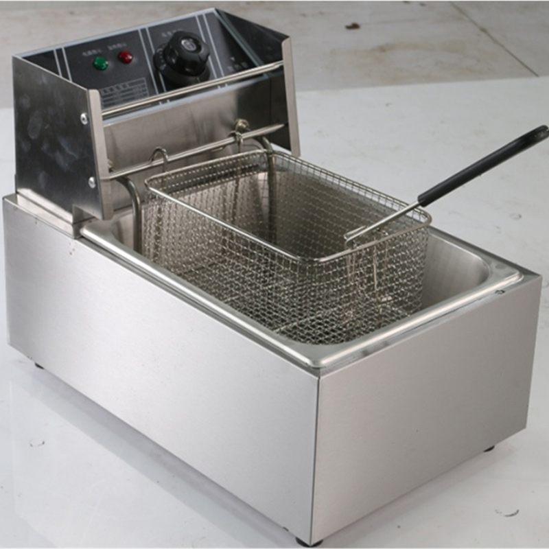 Electric Fryer Automatic 6L Fish and Chips Fryer Commercial Stainless Steel Deep Fryer Machine