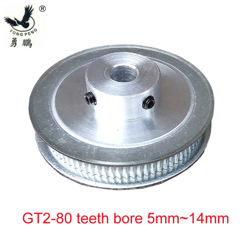1PC 80 teeth GT2 Timing Pulley Bore 5mm - 14mm fit width 6mm 2GT timing Belt toothed tooth CNC machine 3D printer