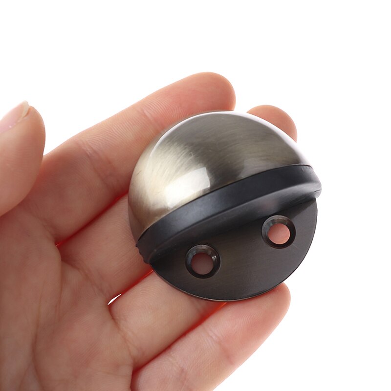 Pegatina antiperforación oculta de acero inoxidable, Tope de puerta de goma, soportes de puerta, topes de puerta sin clavos montados en el suelo, 45*26mm