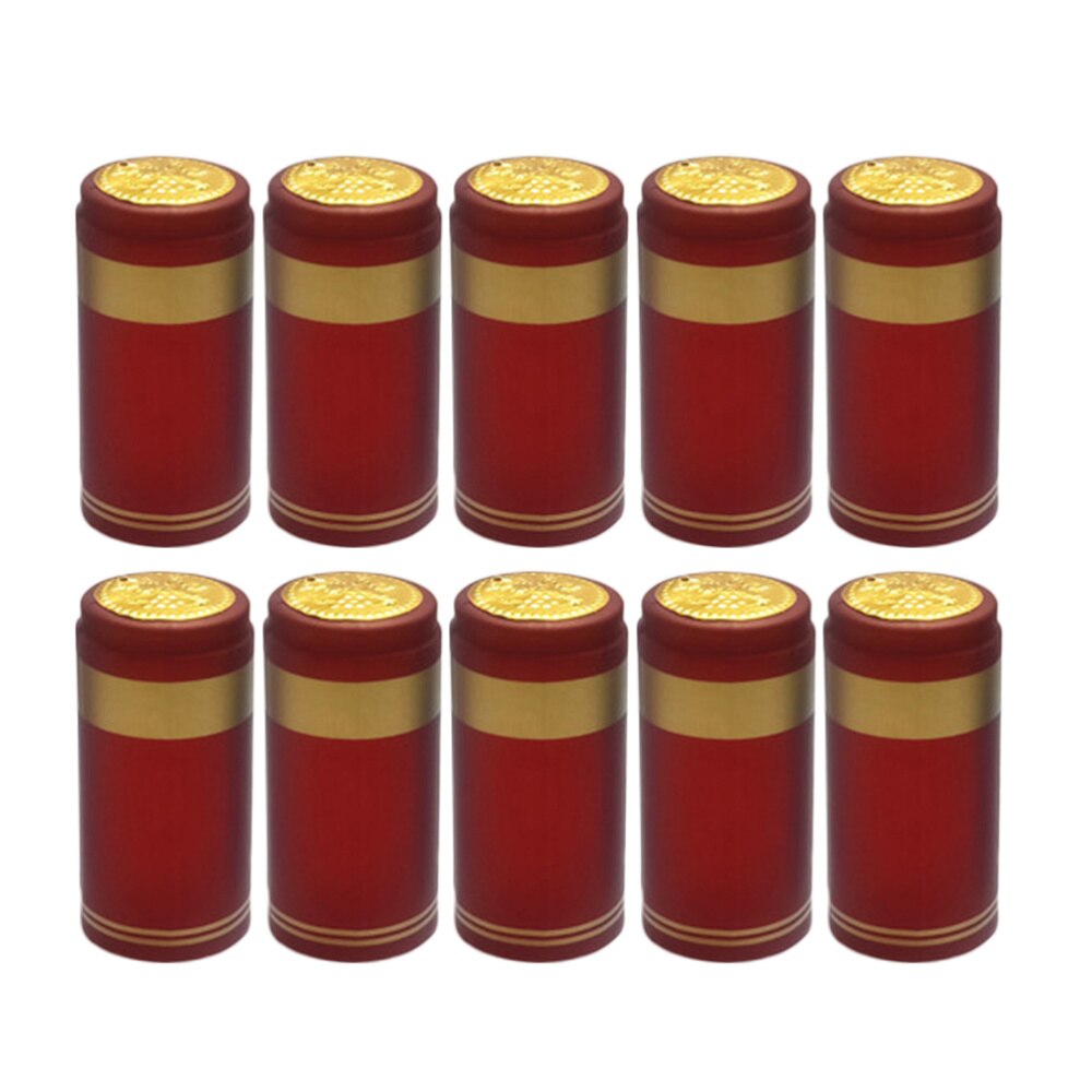 100Pcs Krimpkous Capsules Wijn Fles Capsules Wijn Krimpkous Cap Wijn Krimpfolie Wrap Voor Rechte Mond Fles (Rood,