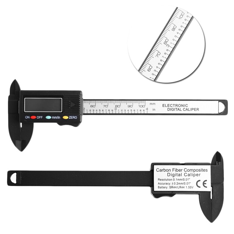 Calibrador Vernier Digital electrónico LCD, 100mm, 4 pulgadas, Micrómetro de medición
