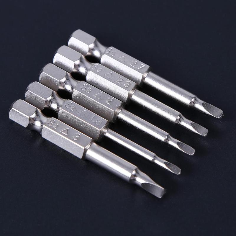 5pcs S2 Alloy Steel Triangular Screw Bits Magnetic Screwdriver Bit Anti Slip Triangle Screw Head 1.8/2/2.3/2.7/3 mm