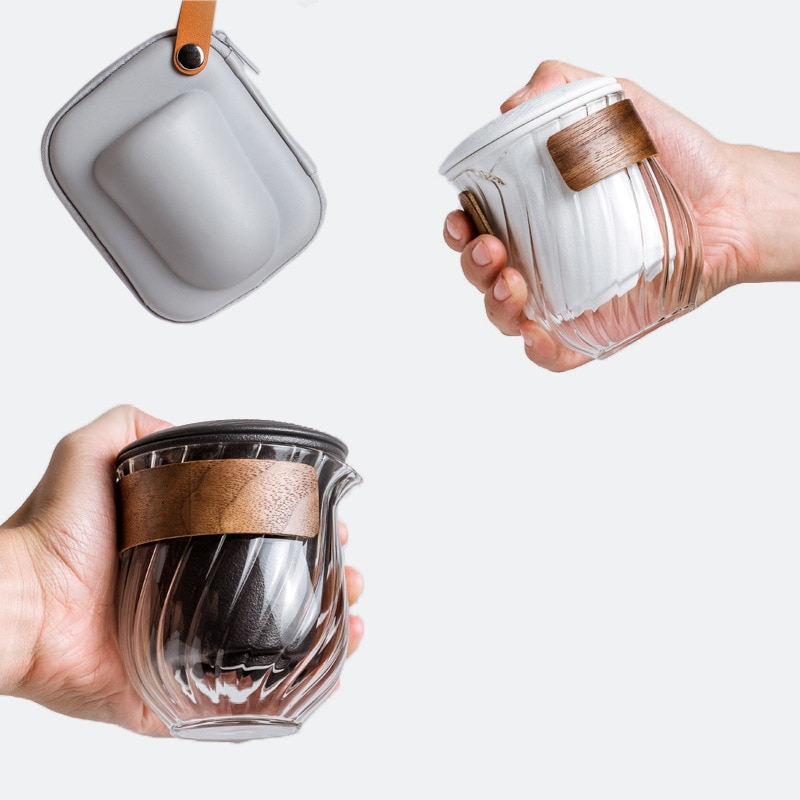 Ceramic teapot with One Pot Three Cups One storage tank gaiwan teacup a tea sets portable travel tea set drinkware