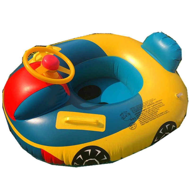 1 Pc Car Shaped Inflatable Pool Float Boat Pool Swimming Floats for Toddler Infant Boys Girls Durable PVC Beach Party Pool: Default Title