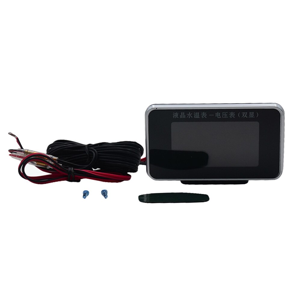 LCD Digital Display Voltmeter 12 V/24 V Auto LCD Water Temperatuur Meter Thermometer Voltmeter Gauge 2in1 Sensor shockproof # P15
