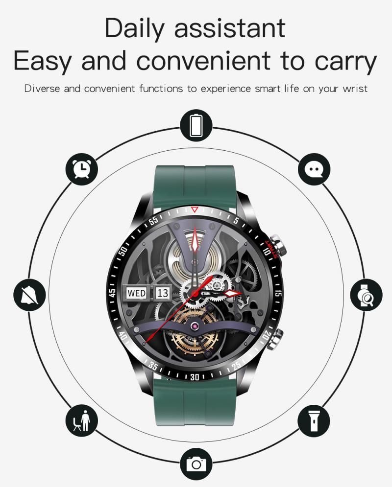 Smartwatch - Bluetooth Call - Heart Rate, Blood Pressure, Blood Oxygen Monitor - 1.3" Round Screen