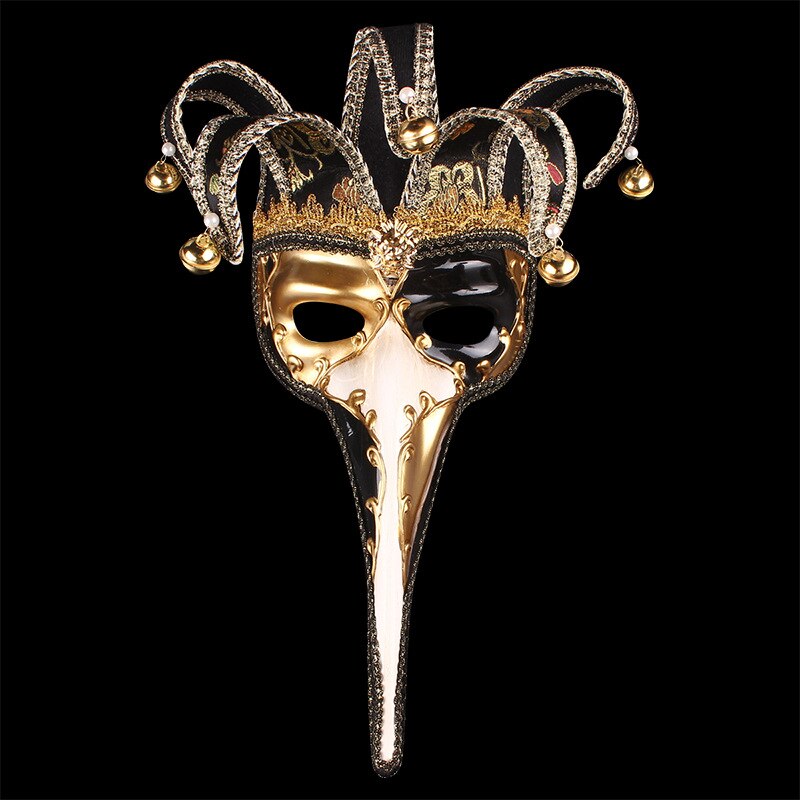 PVC Long Nose Masquerade Masks Venetian Mask For Parties Man Costume Halloween Venice Masque Carnival Maske Anonymous Masks: black