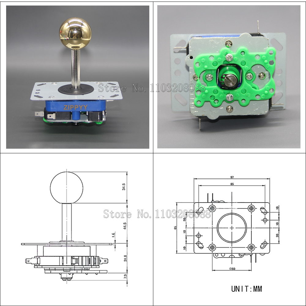 Kit de bricolaje Arcade, juego de 2 jugadores, botón de estilo americano chapado en oro/plata, Joystick de 8 vías para PC Rasberry Pi, piezas de bricolaje
