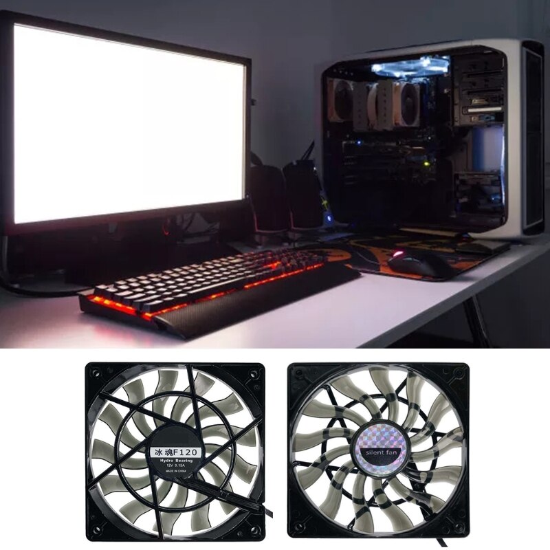 High Speeed CPU Radiator Universal Computer CPU Heat Sink Silent Chassis Cooling Fan 800-1600RPM 12V 4 Pin 120mm PWM Fan