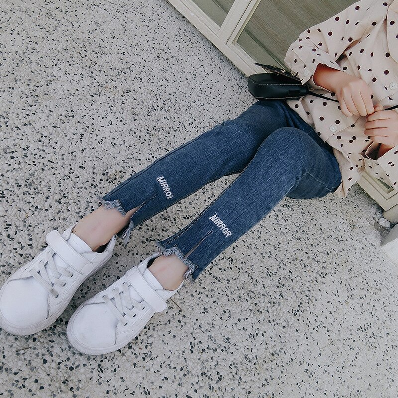 Meisjes Broek Jeans Voor Meisje Kinderen Kleding Kids Casual Cowboy Broek Mode Voet Broek Cowboy Broek Zuigeling Jeans