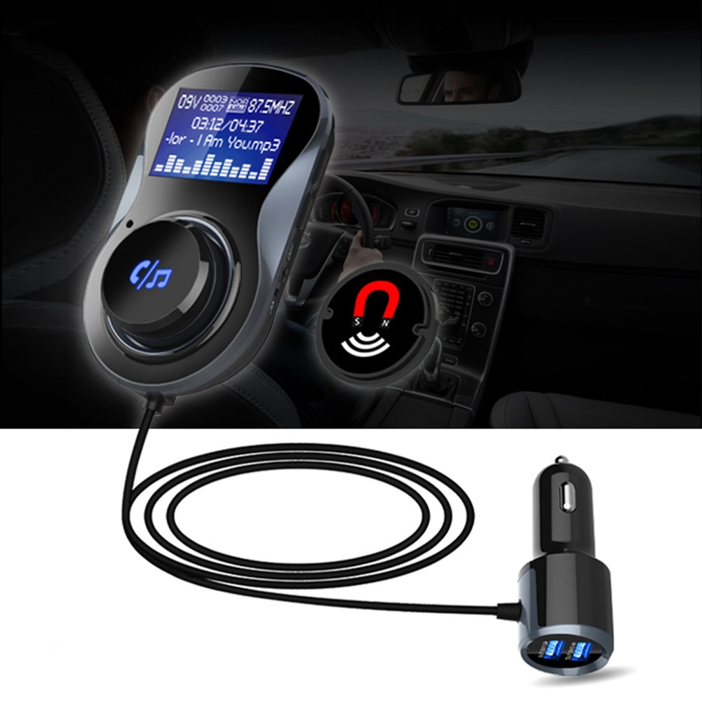 Bluetooth FM Transmitter Audio Car Mp3 Player Wireless In-Car FM Modulator Handsfree Bluetooth Car Kit with LCD Display