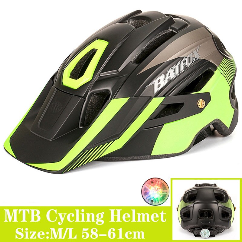 BATFOX Bicycle Helmet Chameleon Gradient Color Riding Mountain Bike Cycling Helmet Skateboard Helmet Safety Helmet: 8280-Green Black