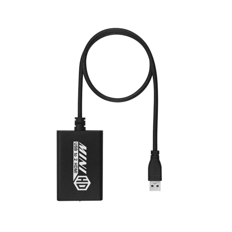 Usb3.0 Naar Dual Hdmi Adapter 1080P @ 60Hz Uitgang Voor Windows7/8/8.1/10,,Chromebook,Desktop,Laptop,Monitor,Projector: Default Title