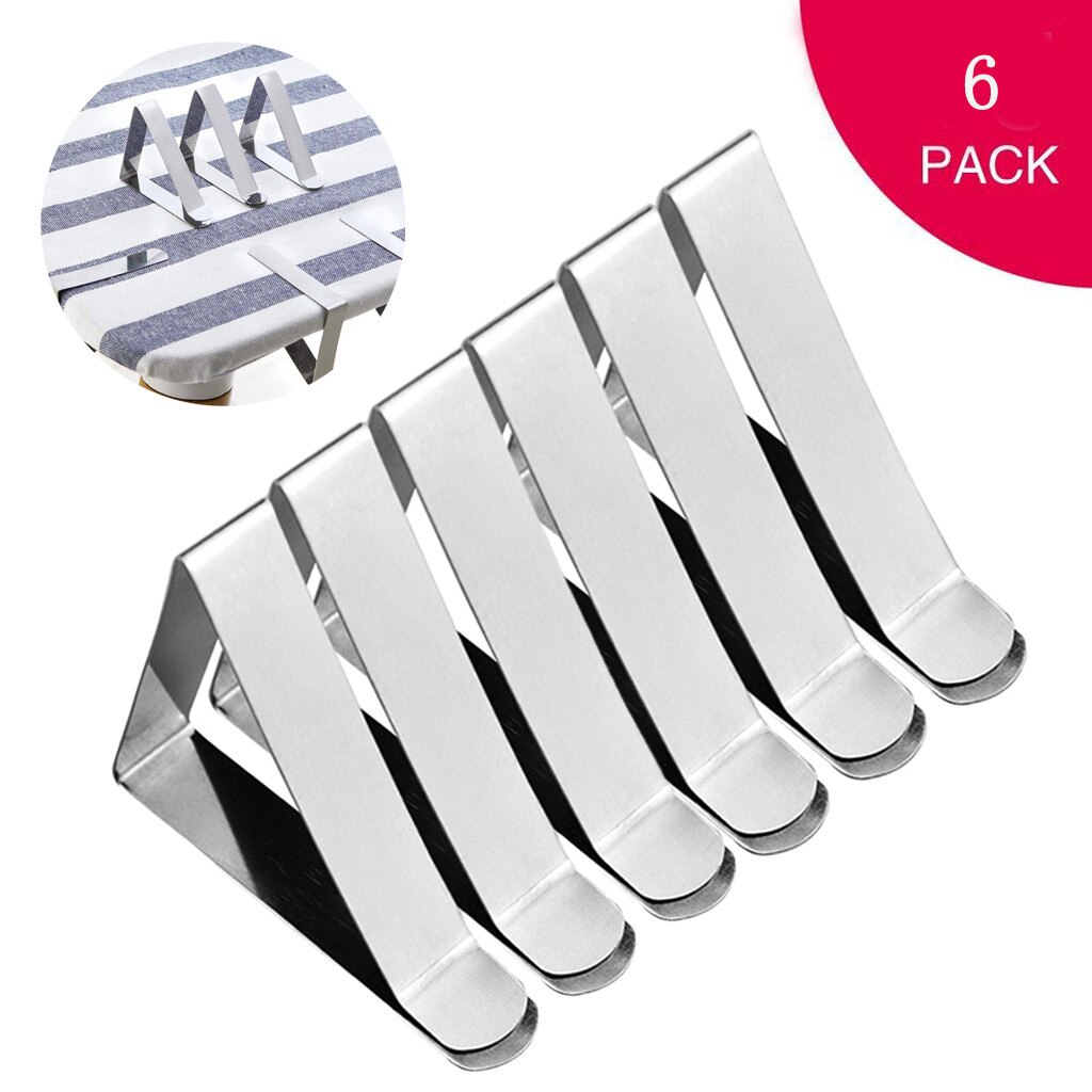 6pcs Table cloth Clip Stainless Steel Tablecloth Clip Cloth Subject tablecloths Clamp Wedding Party Home Table Holder Clips