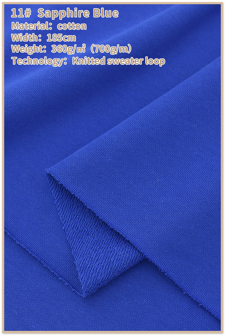 Fransk frotté bomuldsstof slidbestandigt bomuldsstof kraftig sweatshirtstof til hættetrøje 185 x 50cm: 11