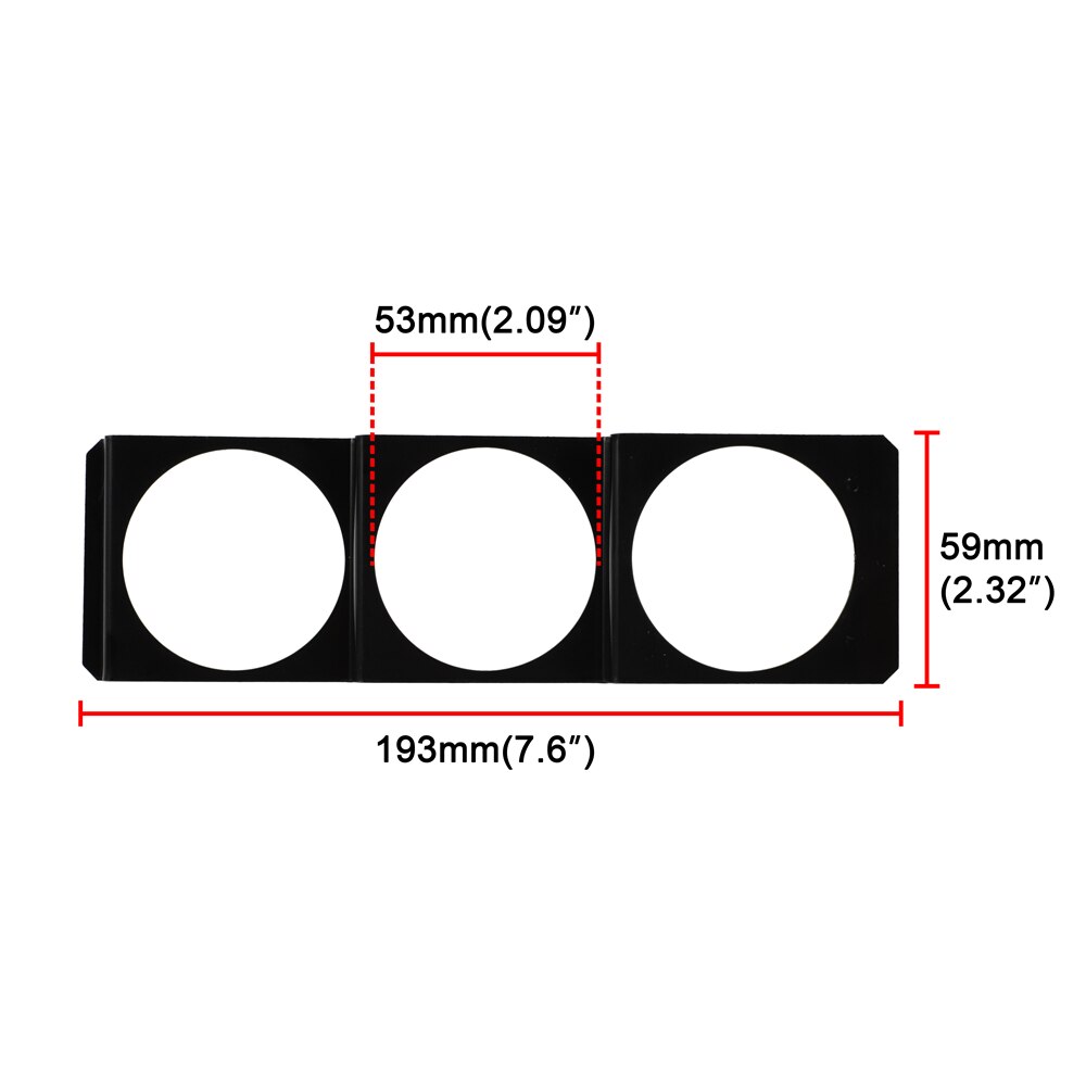 Single Din 3-Gauge Pod Holder – 52mm / 2'' Triple Gauge Panel For Standard Stereo Slot – Steel, Black, CNSPEED
