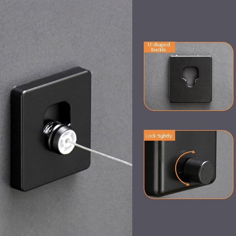 Clothes horse Retractable Space Aluminum Wall Hanger Retractable Indoor Clothes Hanger ic Drying Cloth Cord Bathroom Accessories