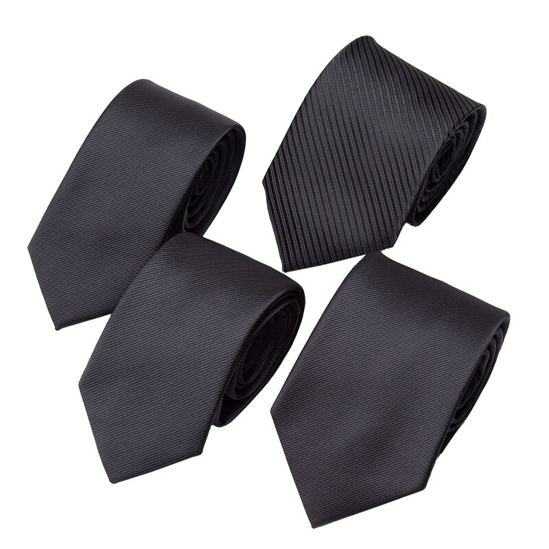 Corbata clásica negra para hombre, corbatas delgadas de 8cm, 7cm, 6cm, accesorios para corbatas, vestido Formal de de boda, sólidos informales, corbata