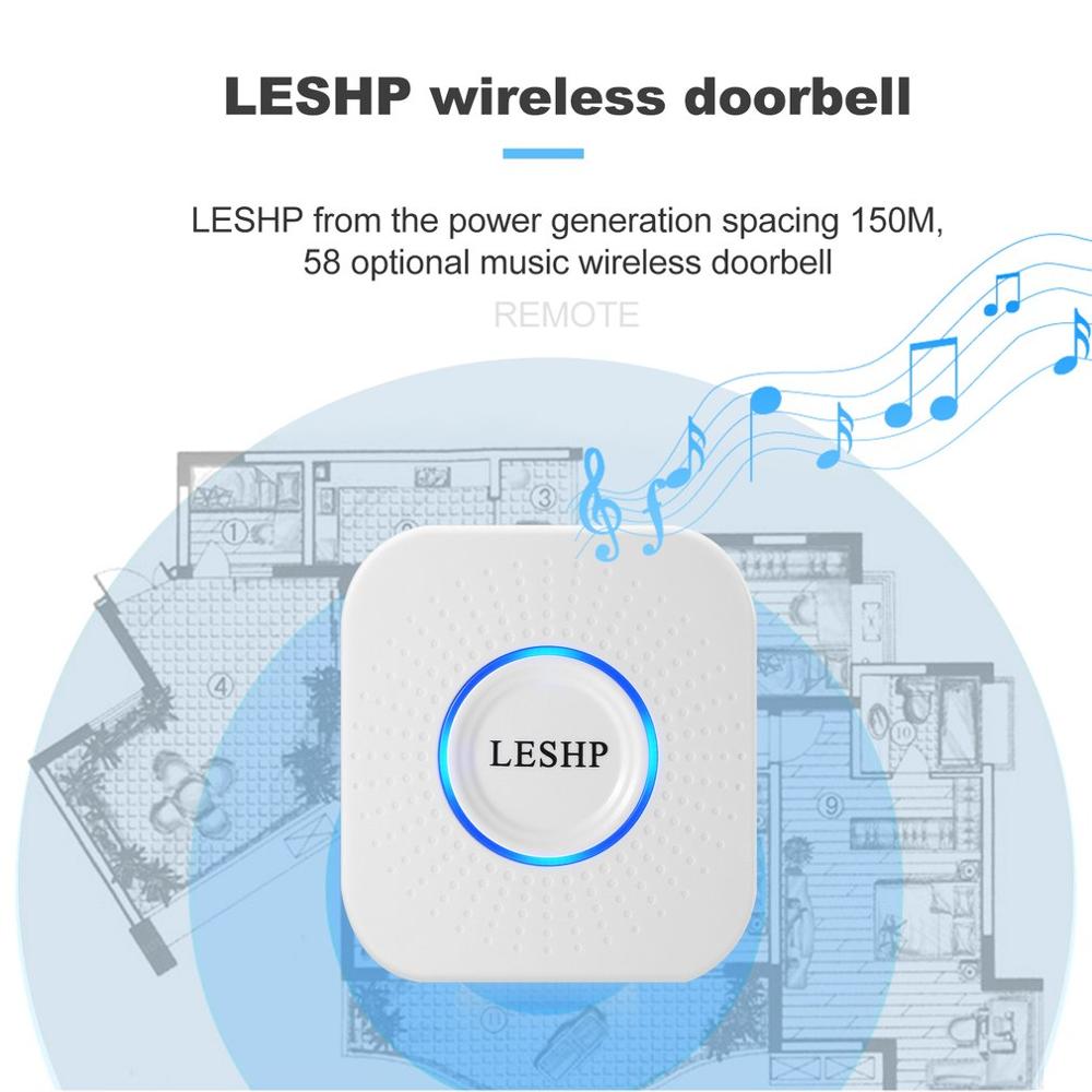 Heißer/LESHP Einfach zu Installieren Musik Drahtlose Türklingel 150M Lange-abstand Fernbedienung Nacht Licht 58 stück von Akkord Musik