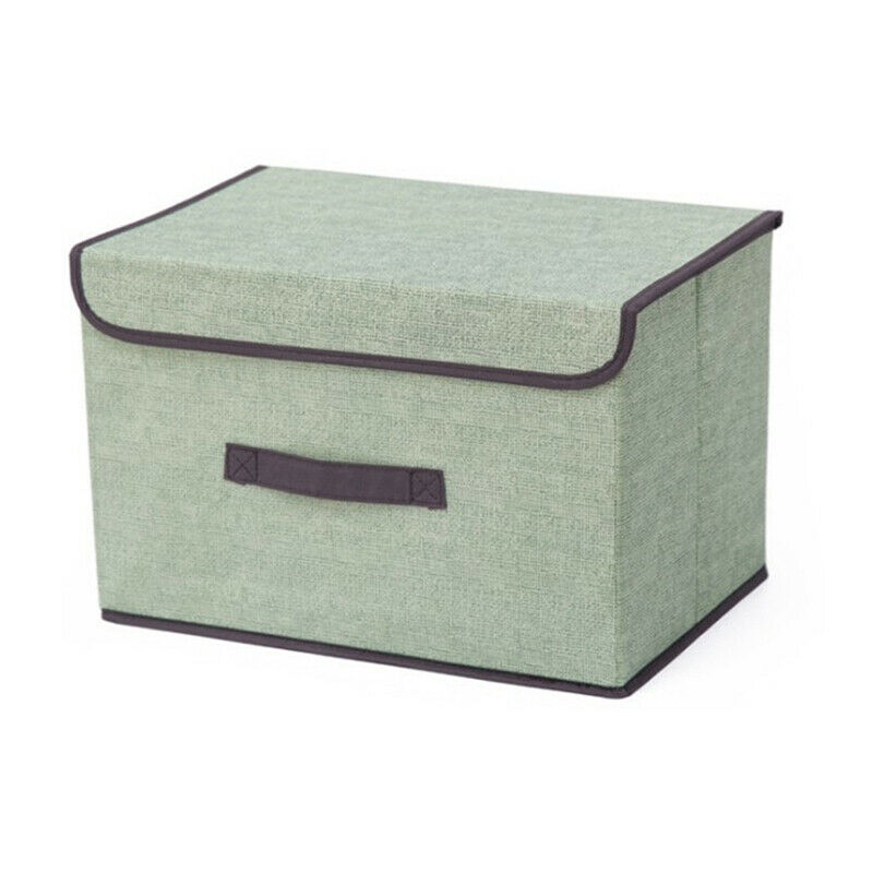 Caja de almacenamiento de cubos para el hogar, ropa interior, calcetines, organizador de guardarropa, cesta plegable de Color sólido, contenedor con tapa en 3 colores