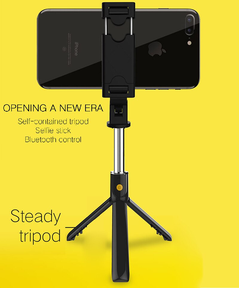 Kabelloser bluetooth-selfie-stick, faltbares einbeinstativ, universelles stativ für smartphones und action-kameras