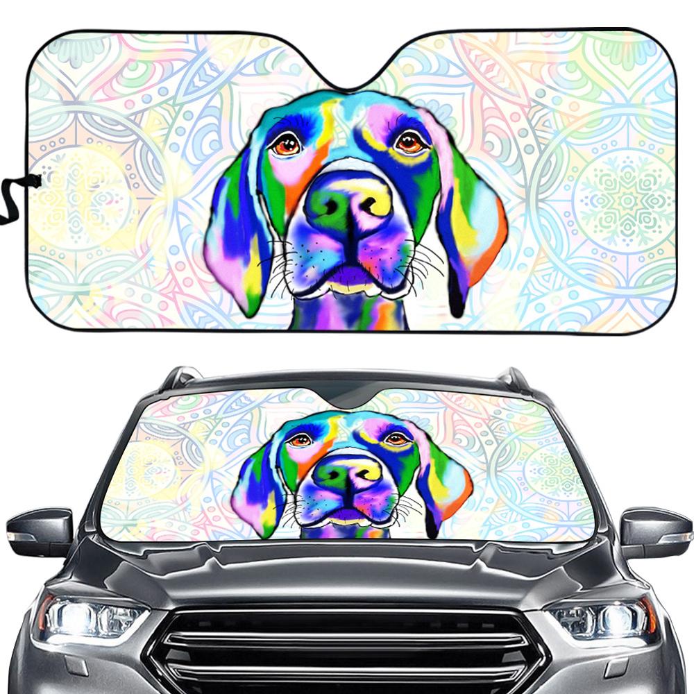 Mooie Schilderen Kat/Hond In Rijden Print Auto Zonnescherm Auto Voorruit Window Cover Sunshades Zonneklep: ZD1315HC.