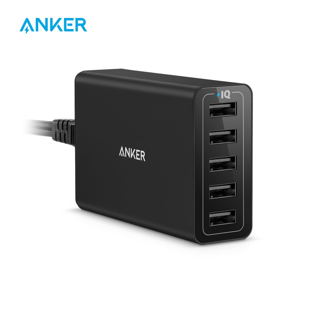 Anker 40W 5-Port USB Wall Charger, PowerPort 5 for iPhone,iPad Pro/Air,Galaxy S9/S8/Edge/Plus, Note 8/7, Nexus HTC LG and more