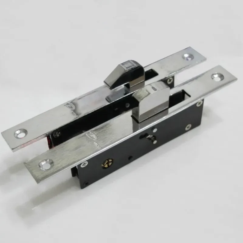 Cerradura de gancho para puerta corredera, cerraduras de ventana de aleación de aluminio, cerradura de suelo de puerta de madera de seguridad antirrobo con llaves cruzadas para puerta de madera