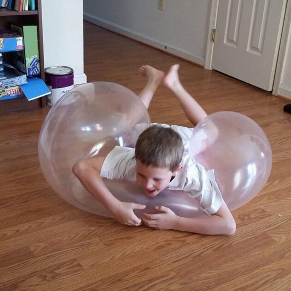 40cm/100cm Rubber Bubble Ball TPR Transparent Tear-Resistant Inflatable Ballon Toys Children Outdoor Play Water Games Ball