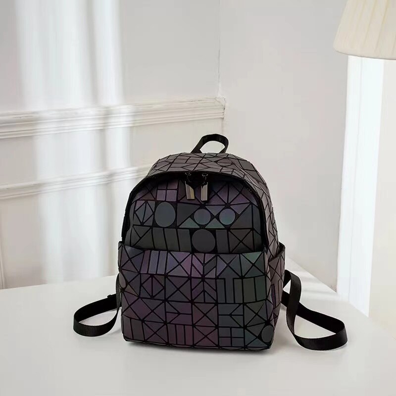 Holographic Luminous Rhombus Geometric Bag Cool Colorful Portable Diagonal Backpack: Style5