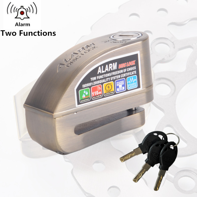 Falante motorfiets schijfrem alarmslot difunctionele fiets motor fiets scooter anti-diefstal wiel schijfrem slot waterdicht: Lavendel