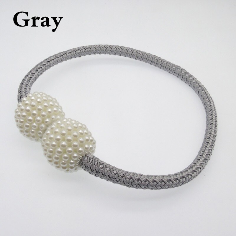 Ganchos magnéticos de perlas para cortina, soportes de cortinas, ganchos de hebilla, hebilla de bola para colgar, accesorios para cortina, decoración del hogar, 1 ud.: Gray