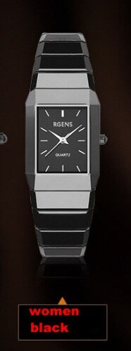 Geschäft herren frauen uhren 100% Keramik schwarz weiß quarz frau mann armbanduhren quadratische wasserdichte uhren Japanische bewegung: Frauen Schwarz