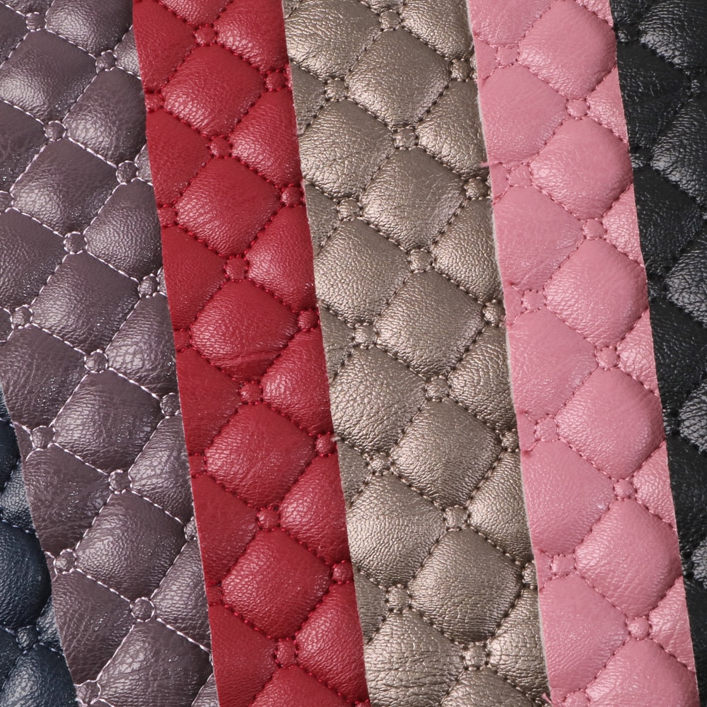 david angie 30*140cm Solid Color Cotton Clipping Argyle Patterns Vinyl Fabric Faux Leather Upholstery Material,c10277